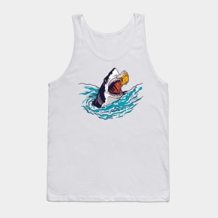 Shark eating pizza Tank Top